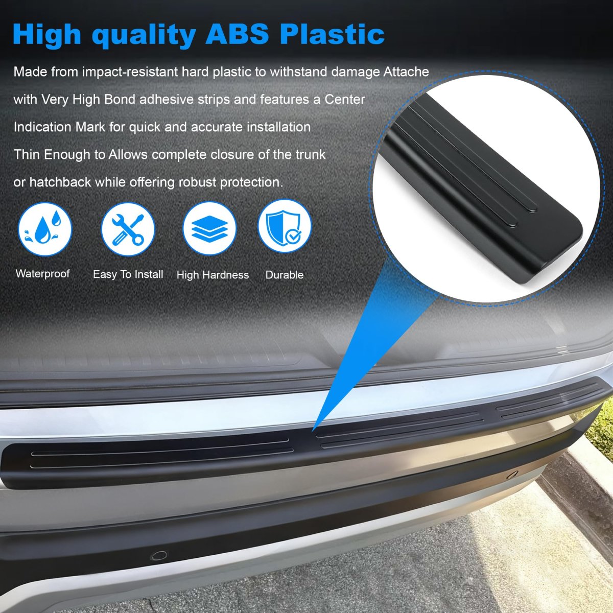 Rear Bumper Protector Guard For Select 2023 2025 Honda Pilot Models Black Anti Scratch Abs Plastic With Self Adhesive Strips