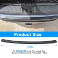 Rear Bumper Protector Guard For Select 2023 2025 Honda Pilot Models Black Anti Scratch Abs Plastic With Self Adhesive Strips