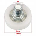 Uxcell Bearing Roller With Threaded Rod 19x6x1mm M6x8mm For Sliding Door Track Guide White Pack Of 2