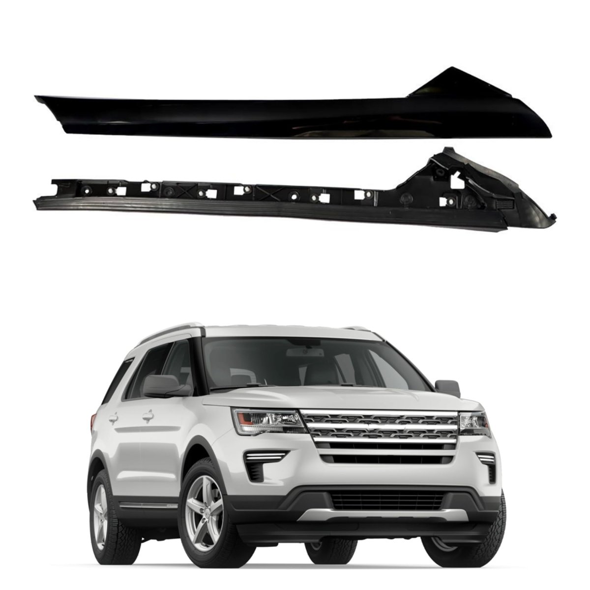 Left Driver Side Inner And Outside 2pcs Windshield A-pillar Molding Trim Replacement For Explorer 2011-2019