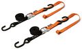 Powertye 23629 Black Orange 1 X 6ft Cam Buckle Soft-tye Tie-downs With Integrated Soft Hooks 