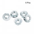 Uxcell 3 4 -10 Serrated Flange Hex Lock Nuts Carbon Steel Zinc Plated 5pcs