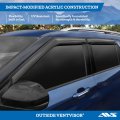 Auto Ventshade Avs Outside Mount Ventvisor Rain Guards Fits 2005 2015 Toyota Tacoma Double Cab- Smoke 4 Pcs 94056