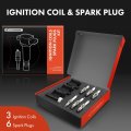 A-premium 3x Ignition Coil Pack And 6x Iridium Spark Plugs Compatible With Mitsubishi Montero 1997-2002 5l Sport 1999-20 0l 3