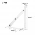 Uxcell Folding Bracket 6 Inch 150mm For Shelves Table Desk Wall Mounted Support Collapsible Long Release Arm Space Saving