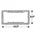 Rainbow Rainforest Frogs Sticky Fingers Pattern License Plate Tag Frame