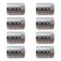 8x Car Bike Tire Valve Stem Caps With Rust-resistant Coating Anodized Aluminum Corrosion Resistant Cover Silver