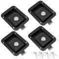 Stainless Steel Travel Trailer Lock 4 Pack Heavy Duty Flush Mount Handle Latches Keyed Alike Door Latch Black 