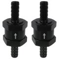 5 16 In 8mm Od Non Return One Way Inline Check Valve Fitting 6061 T6 Aluminum Alloy Black 2 Pieces