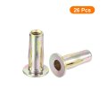 26pcs Multi-grip Rivet Nut M4 Flat Head Carbon Steel Pre-bulbed Shank Threaded Insert With Zinc Plated Finish