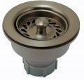 Kitchen Sink Strainer Double Cup Basket Satin Nickel Finish- By Plumbusa 