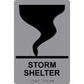 Compliancesigns Acrylic Ada Severe Weather Shelter Sign 9 X 6 In With English Braille Gray 