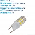 Hqrp 4-pack G8 Bi-pin 17 Leds Light Bulb Smd 2835 110v 2w Not Dimmable Cool White 6000-6500k 150-200lm
