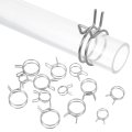 20pcs 15mm 0 59inch Inner Dia Double Wire Spring Hose Clamp Stainless Steel Adjustable Clips For Fuel Line Silicone Tube Water