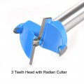Uxcell Forstner Wood Boring Drill Bit 24mm Dia Hole Saw Carbide Alloy Tip Steel Round Shank Cutting For Woodworking Blue 2pcs