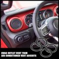 X Autohaux 4 Pcs Carbon Fiber Pattern Black Hvac Outlet Vent Trim Air Conditioner Accents Heating Frame Covers For Jeep