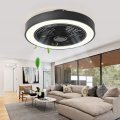 Jinweite Ceiling Fan With Light 19 Inches Led Remote Control Fully Dimmable Lighting Modes Invisible Acrylic Blades Metal Shell 