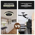 Jinweite Ceiling Fan With Light 19 Inches Led Remote Control Fully Dimmable Lighting Modes Invisible Acrylic Blades Metal Shell
