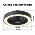 Jinweite Ceiling Fan With Light 19 Inches Led Remote Control Fully Dimmable Lighting Modes Invisible Acrylic Blades Metal Shell