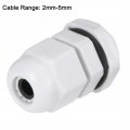 Uxcell M12x1 5 Cable Gland 2mm-5mm Wire Hole Waterproof Nylon Joint Adjustable Locknut With Washer White 10pcs