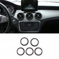 Yiwang Carbon Fiber Style Center Console Air Conditioning Vent Ring Trim 5pcs For Mercedes Benz Cla Gla A Class A180 W176 C117