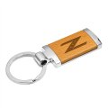 Nissan 350z Z Logo Laser Engraved Maple Wood Chrome Metal Trim Key Chain 
