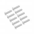 M6x25mm Flat Head Machine Screws Inner Hex Screw 304 Stainless Steel Fasteners Bolts 10pcs 