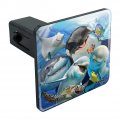 Graphics More Ocean Selfie Shark Dolphin Sea Turtle Stingray Clown Fish Tow Trailer Hitch Cover Plug Insert
