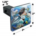 Graphics More Ocean Selfie Shark Dolphin Sea Turtle Stingray Clown Fish Tow Trailer Hitch Cover Plug Insert
