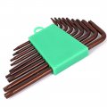 Uxcell T6-t27 L Style S2 Security Torx Key Wrench Spanner Tools Brown 9 In 1