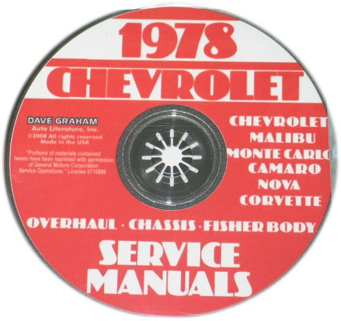 1978 Corvette Shop And Service Manual On Cd