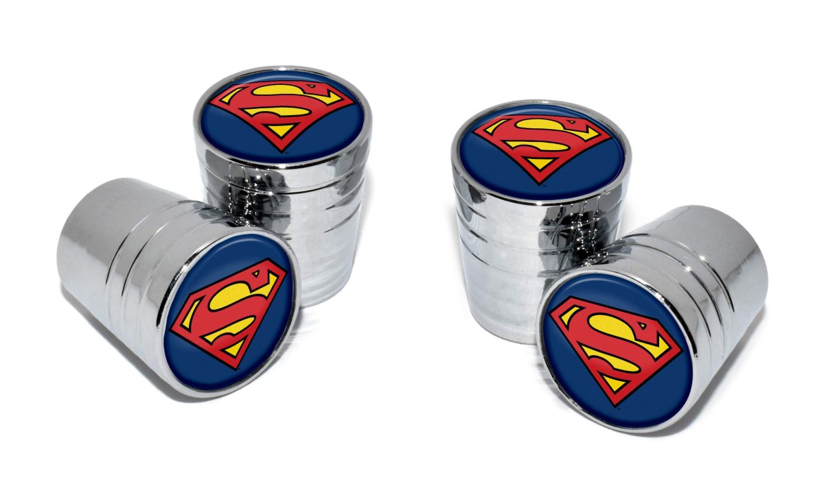 Dc Comics Superman Bright Chrome Aluminum Tire Valve Stem Caps Universal Fit For Cars Bikes Trucks Rvs Motorcycles Trailers