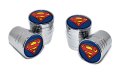Elektroplate Officially Licensed Dc Comics Superman Bright Chrome Aluminum Superhero Tire Valve Stem Caps Universal Fit For 