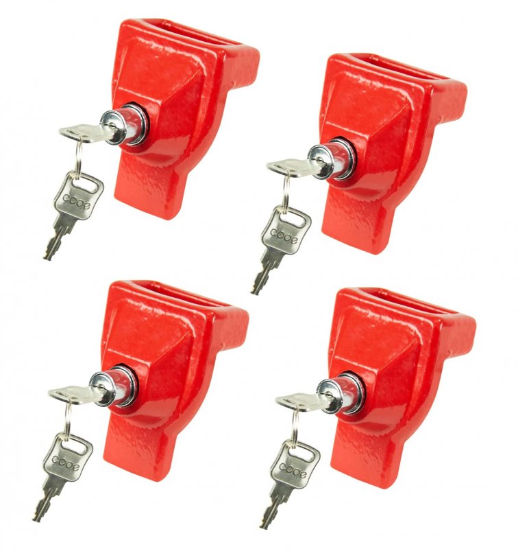 Glad Hand Lock 4 Pack For Air Brake Security Cast Iron Trailer Emergency Semi Trucks And Commercial Vehicles Red Not Keyed