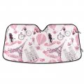 Car Windshield Sun Shade Valentine Day Eiffel Towel Visor Protector Pink Love Bicycle Ballon Foldable Truck Front Cover Pad