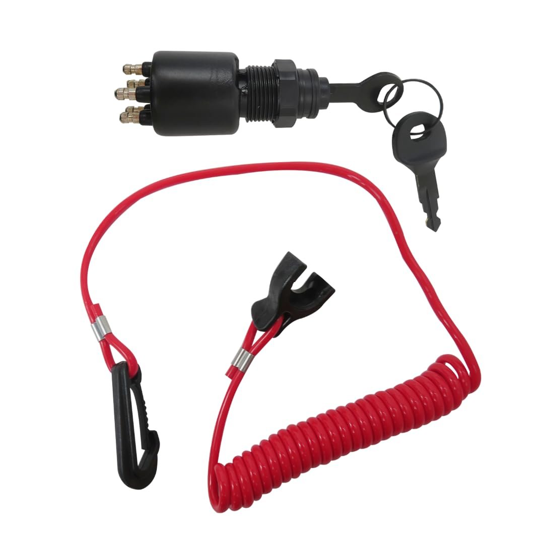 Ignition Key Switch Kill Stop Safety Lanyard Replacement For Omc Johnson Evinrude 40-200 Hp Outboard Motor 175974 765562