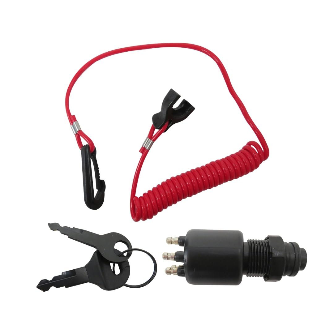 Ignition Key Switch Kill Stop Safety Lanyard Replacement For Omc Johnson Evinrude 40-200 Hp Outboard Motor 175974 765562