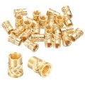 25 Pcs Threaded Inserts M5 X 9 5mm H 6 Od Brass Metric Knurled Flange T-nuts Female Heat Set Embedment Nut For Plastic And 3d 