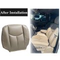 Front Driver Side Bottom And Back Replacement Seat Covers Medium Neutral Tan 522 Microfiber Leather For Chevy Silverado