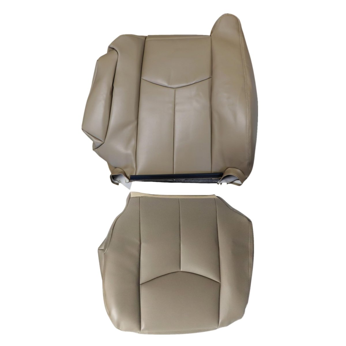 Front Driver Side Bottom And Back Replacement Seat Covers Medium Neutral Tan 522 Microfiber Leather For Chevy Silverado