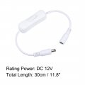 Uxcell Dc 12v Inline Rocker On Off Switch With 5 X 2 1mm Jack Male To Female Power Cable For Led Strip Light Cctv Camera White