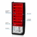 Amerilite Red Clear Led Replacement Brake Turn Signal Tail Lights Set For Hummer H2 Passenger And Driver Side