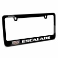 Ipick Image Made For Cadillac Escalade Crest Logo In Full-color Black Metal License Plate Frame