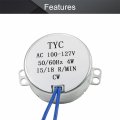 Bettomshin 2pcs Synchronous Motor Ac 110v 15-18rpm Turntable Cw Direction 4w Tyc-50 Double Flat Tapping Shaft
