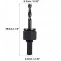 Uxcell Hole Saw Kit 1-1 4 32mm To 2-1 8a 54mm Cr-v Steel Drill Bit For Wood Plastic Pvc Board Drywall 5in1 Set
