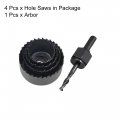 Uxcell Hole Saw Kit 1-1 4 32mm To 2-1 8a 54mm Cr-v Steel Drill Bit For Wood Plastic Pvc Board Drywall 5in1 Set