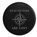 Pike Stealth Not All Who Wander Are Lost Compass Star Trailer Rv Spare Tire Cover Vinyl Black 33 In 