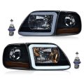 Led Headlights Corner Parking Assembly Fit Ford F150 1998-2003 Expedition 1997-2002 Headlamps Smoky Lens Black Housing Amber 