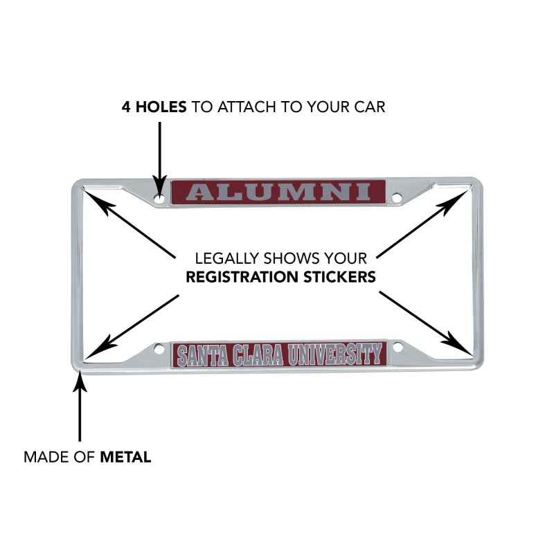 Santa Clara University Broncos Scu License Plate Frame Officially Licensed Metal Car Tag Holder For Us And Canadian Plates