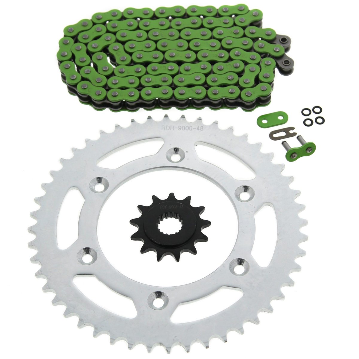 Green Chain And Sprocket Kit 13 48 112l For Honda Cr250r 1992 1993 Steel Front Rear Sprockets With Non O Ring